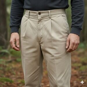 Vintage Filson Chino Pants 36x30 Dry Finish Cloth Cotton Made in HK Tan Field